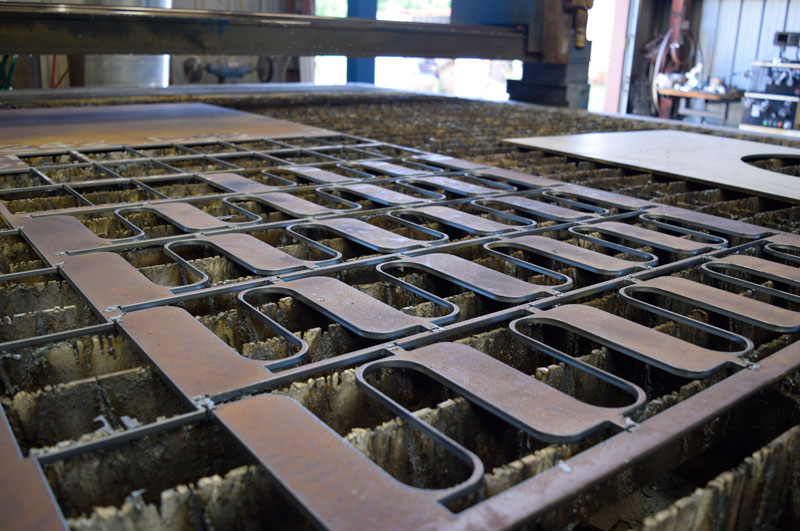 image of the drops from a multiple percision plasma cutting.