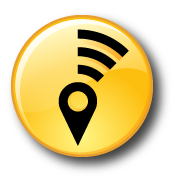 geolocation web badge that is not an active button